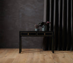 Large Black Satin Console - with gilt edges